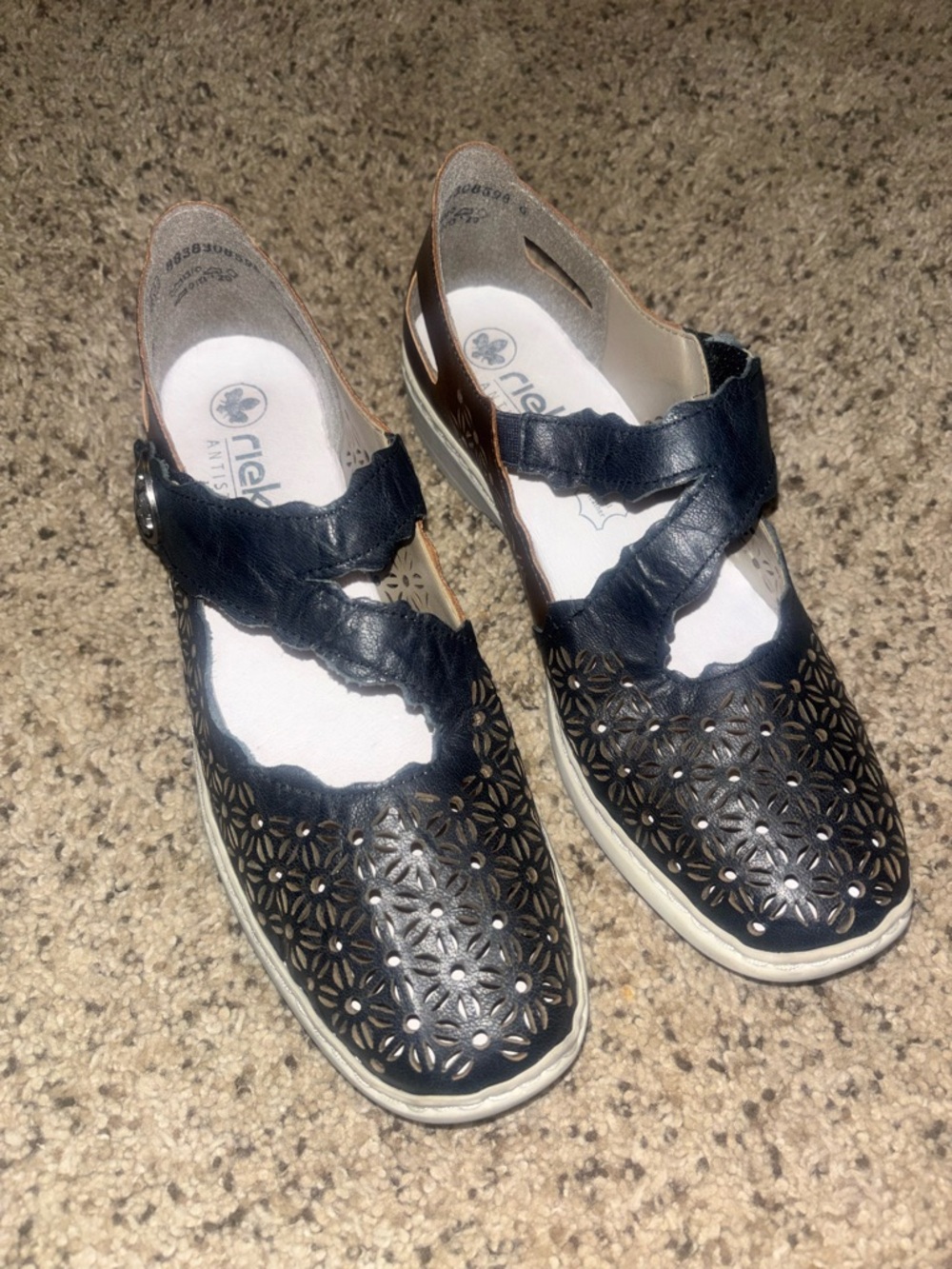 Rieker Doris Mary Jane Leather Shoes Size 40 - Picture 2 of 8